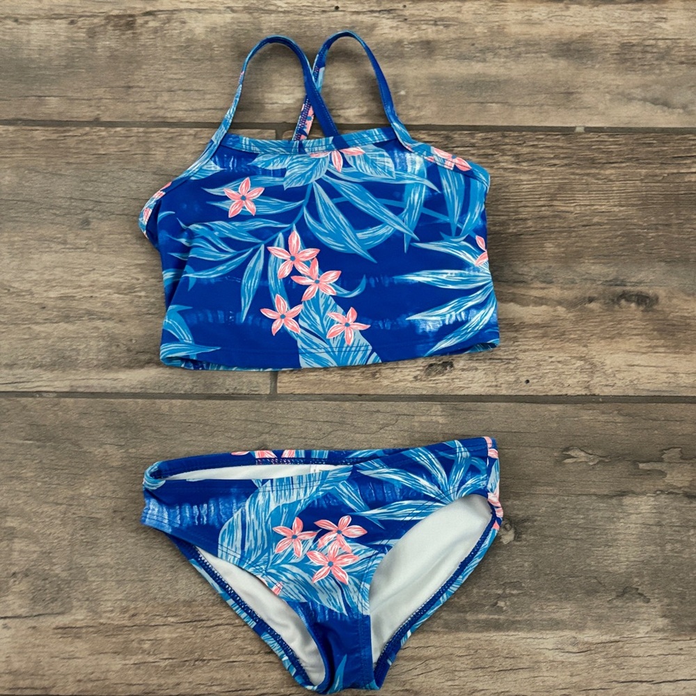 Tropical Blue Kids Bikini Set